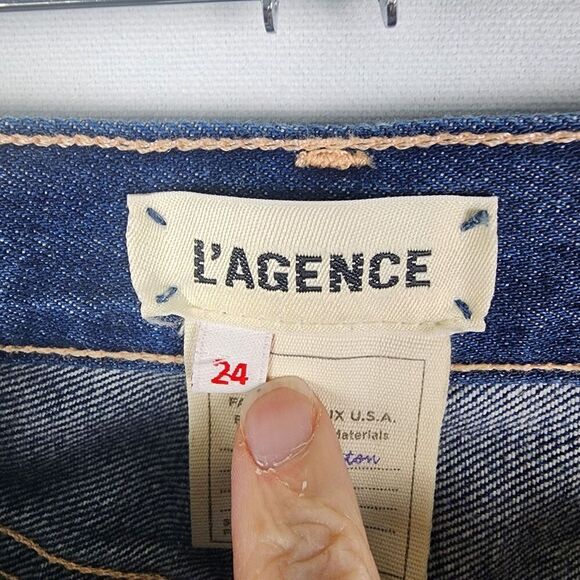 L’AGENCE Adele High-Rise Cropped Stovepipe Jeans Newberry Wash Womens Size 24 - Picture 5 of 7